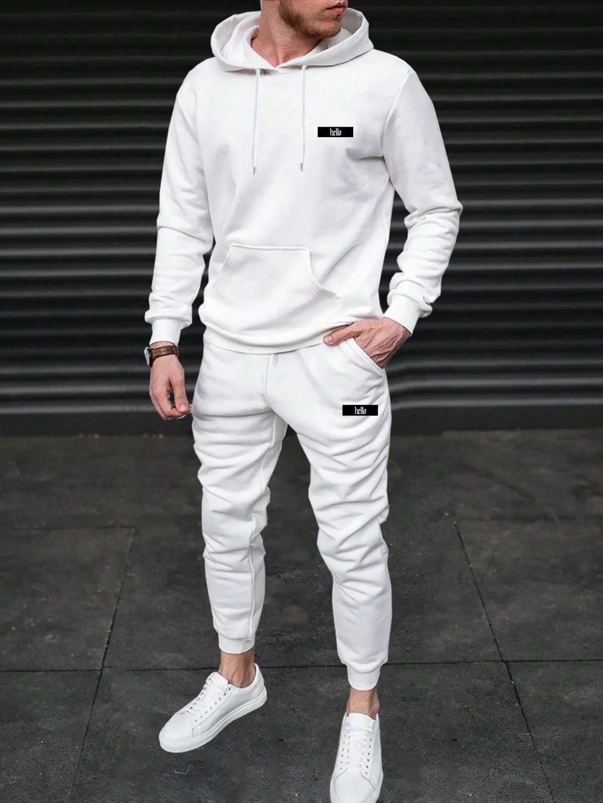Men Autumn Winter Drawstring Tracksuit