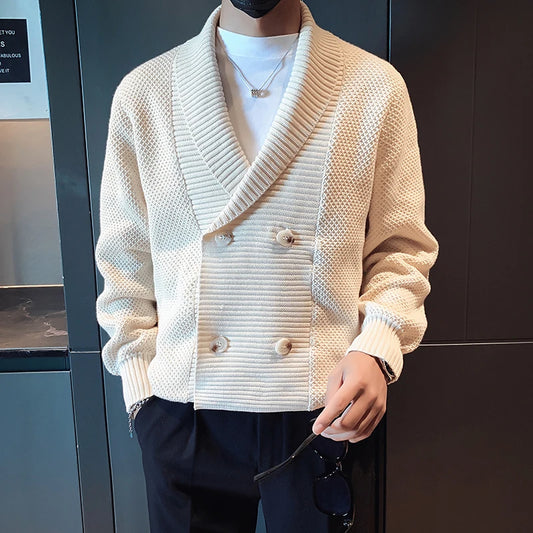 Men’s Double-Breasted V-Neck Cardigan