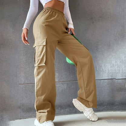 Women’s High-Waist Orange Cargo Trousers