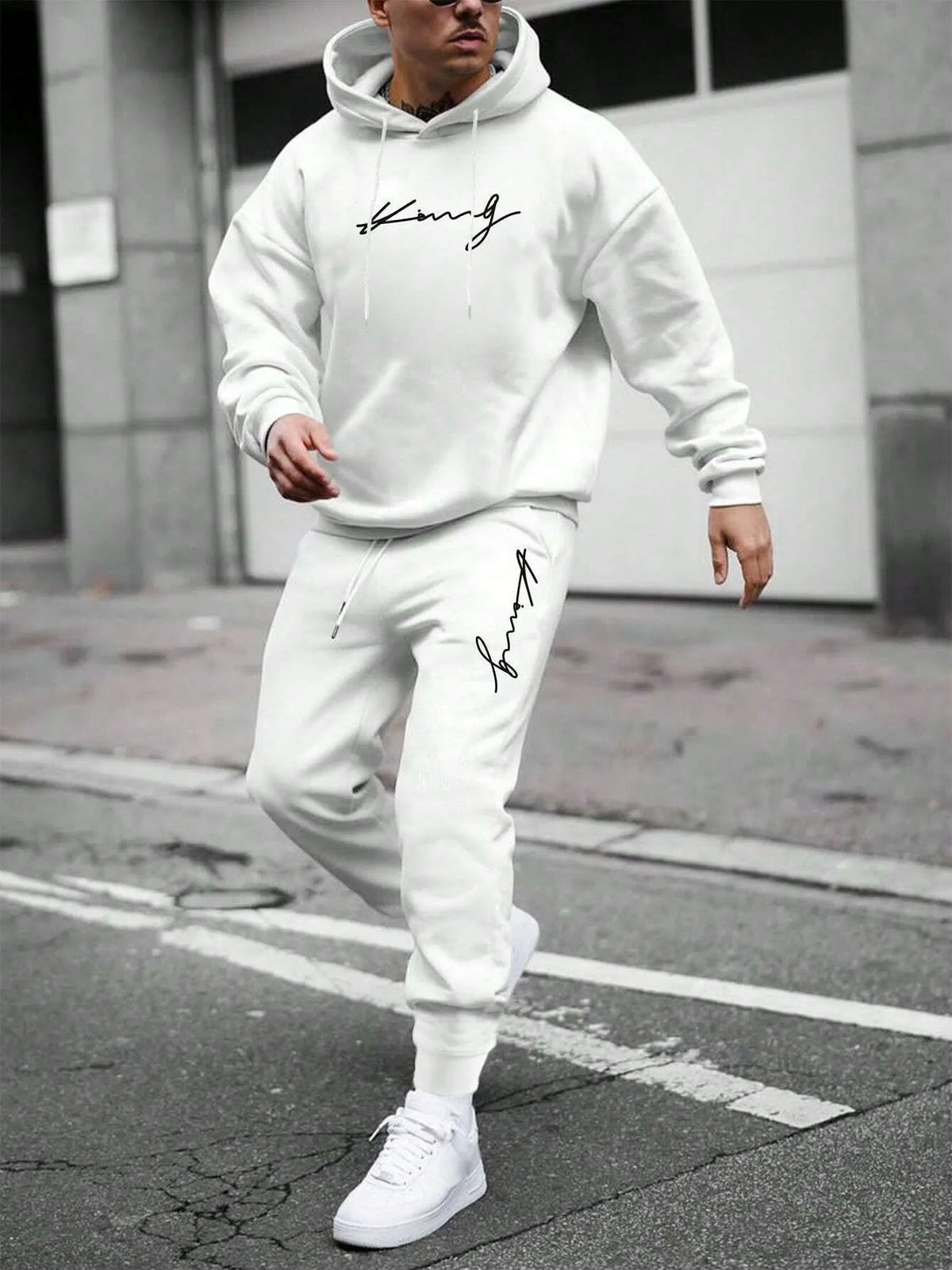 Men Autumn Winter Drawstring Tracksuit